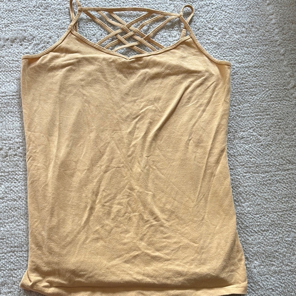 Maurices Tan criss cross front Camisole Top